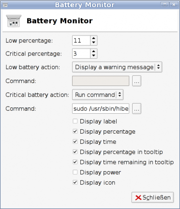 XFCE Battery Monitor